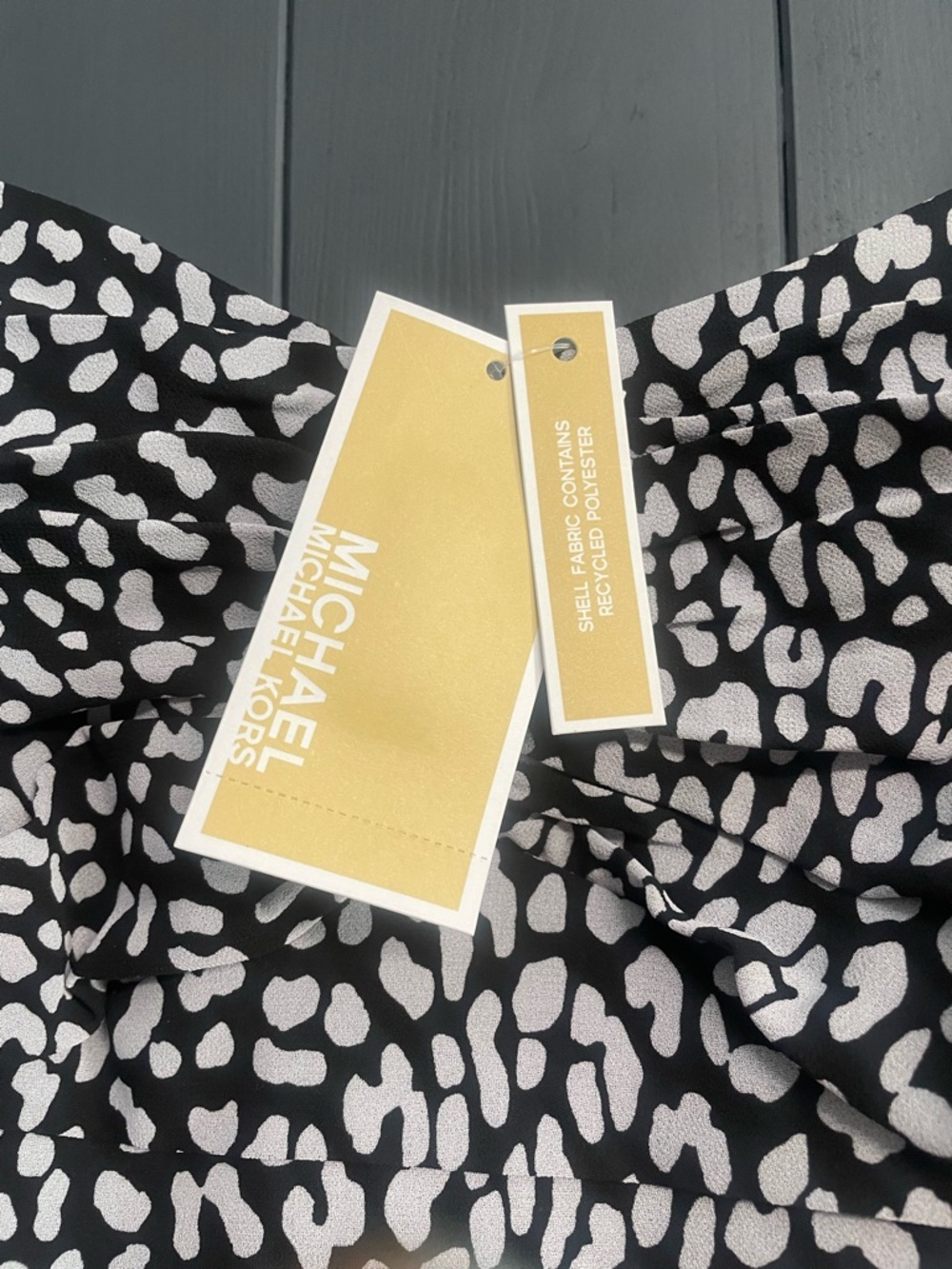 Michael Kors Black and White Animal Print Slip Dress - Picture 5 of 8